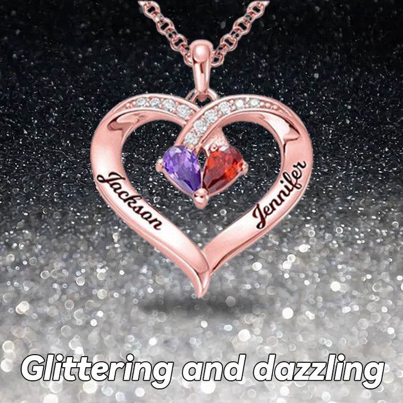 Christmas/Valentine's Day/Anniversary Gift Forever Love Birthstone & Diamond Heart Necklace