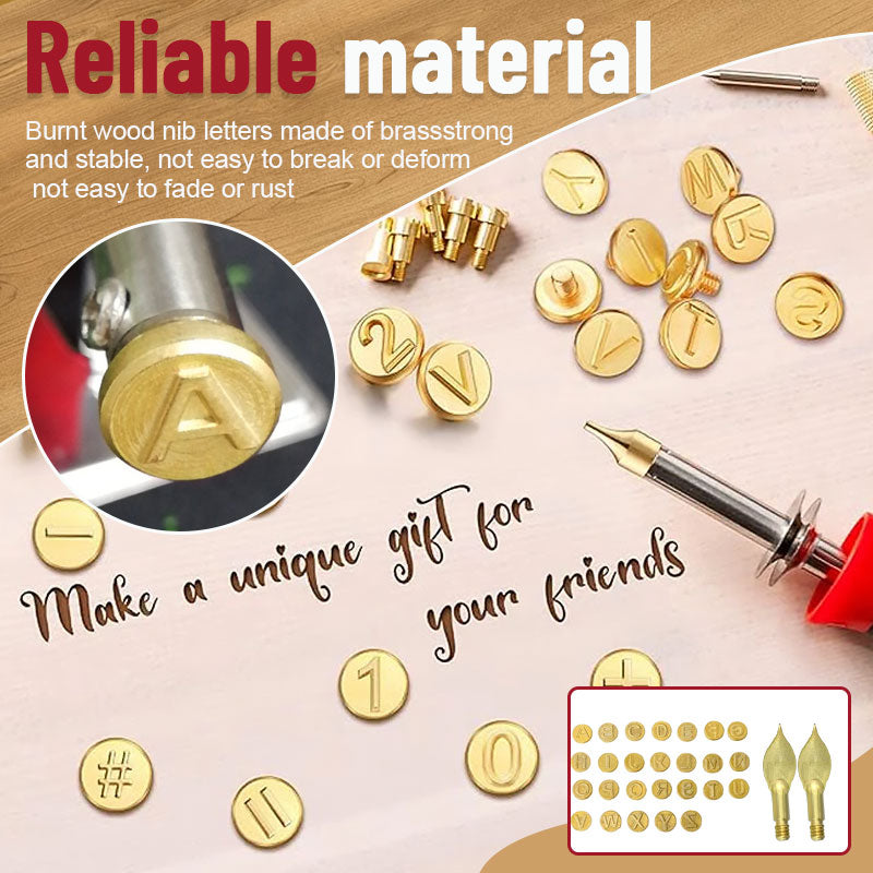 DIY Heat Transfer Pyrography Number + Letter Mold-56 Piece Set