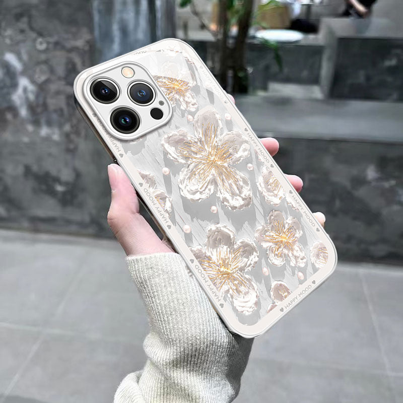 Liquid Glass Oil Painting Flower Mobile Phone Case