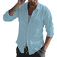 Men's Pure Cotton Solid Color Long Sleeve Shirt