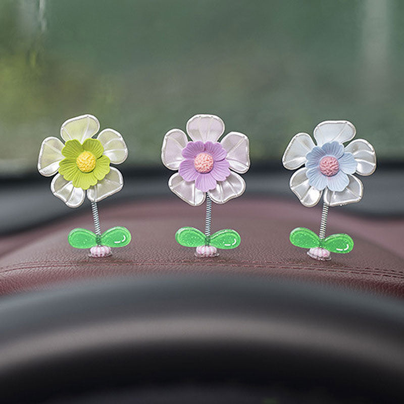 Car Center Console Shaking Head Flower Ornament（5 Pcs)