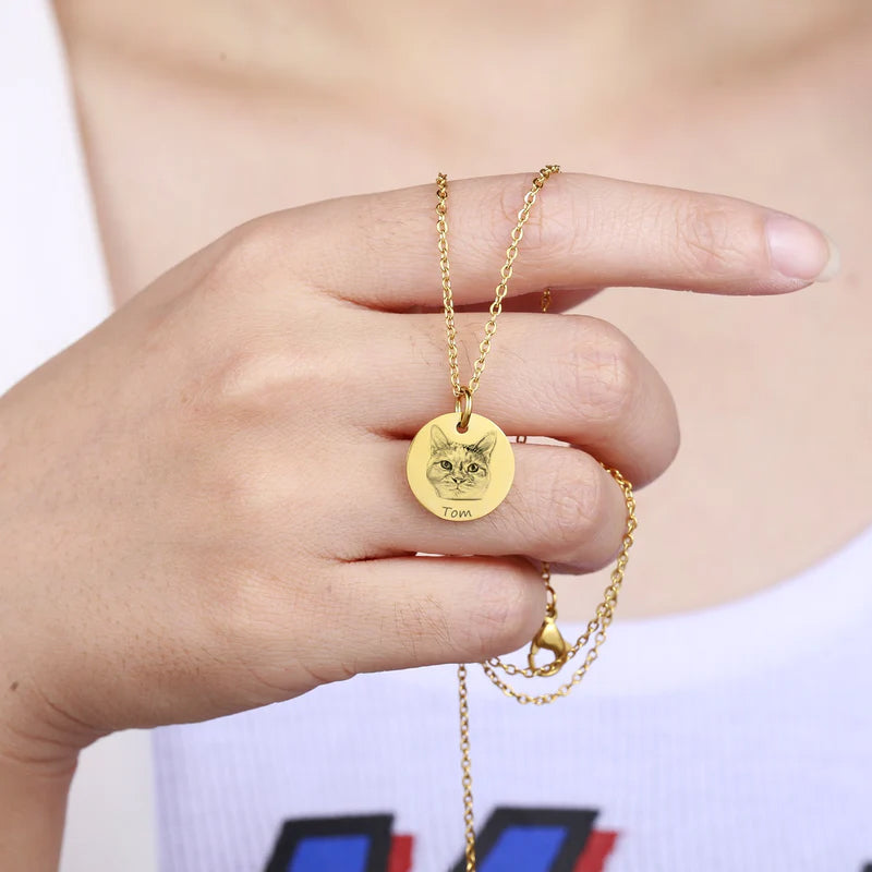 Custom Pet Portrait Necklace