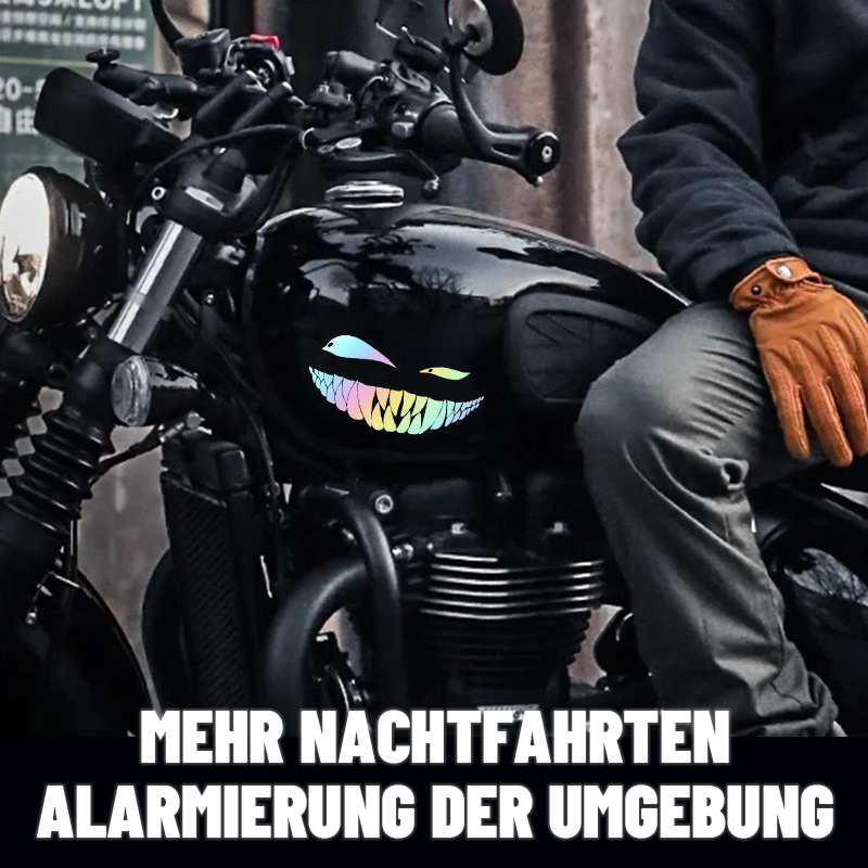 Auto-Aufkleber „Zähne schielen, lächeln“./Teeth squint evil smile sticker