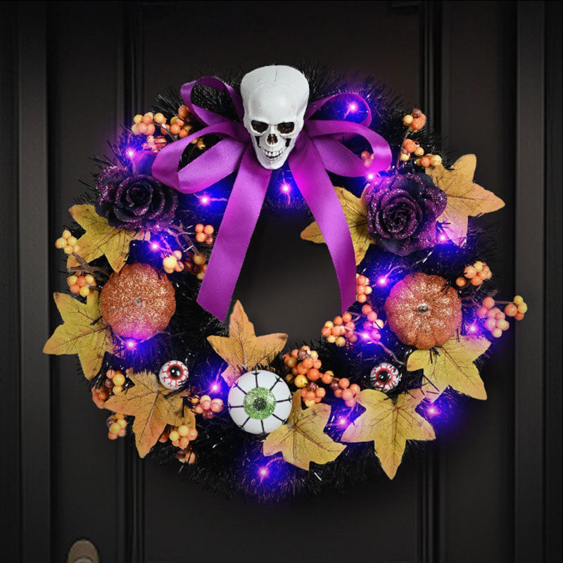 Purple Bow Skull Garland
