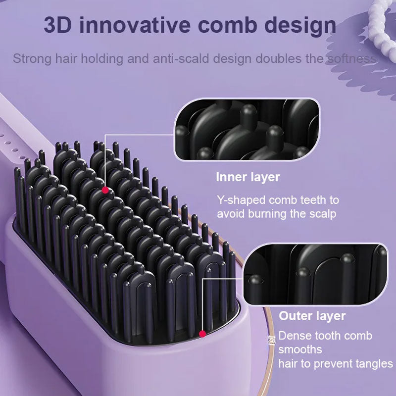 Portable Cordless Mini Hair Straightening Comb