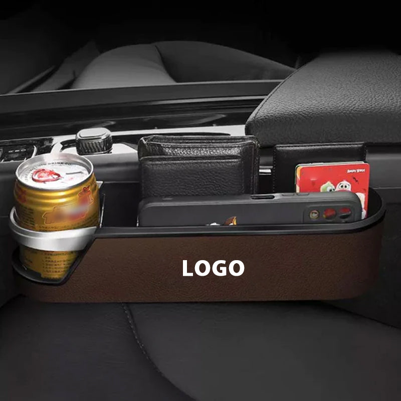 Car LOGO Stylish PU Leather Seat Gap Organizer