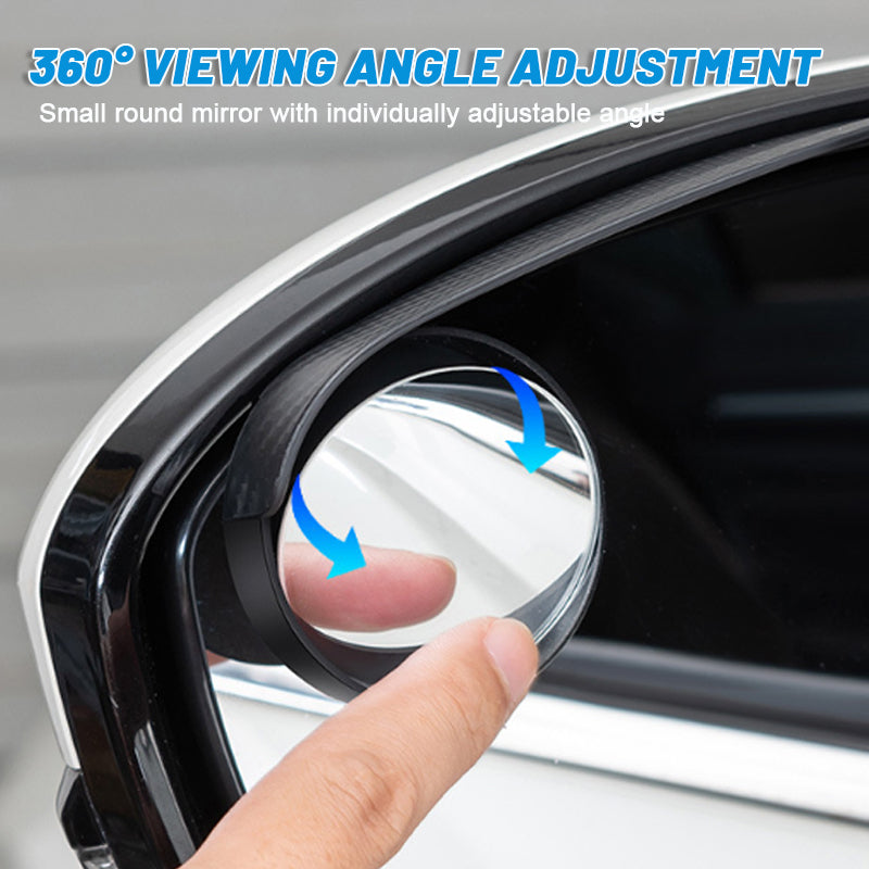 Small Round Rearview Mirror With Rain Eyebrows (1 Pair)