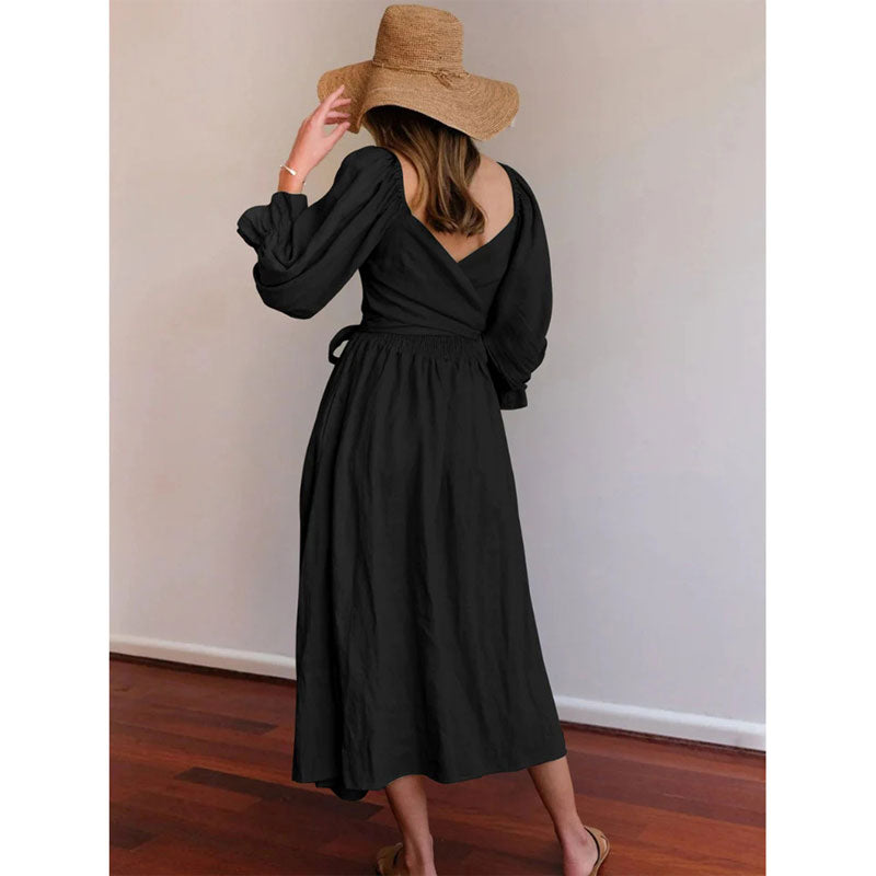 V-Neck Mid-Sleeve Reversible Skirt