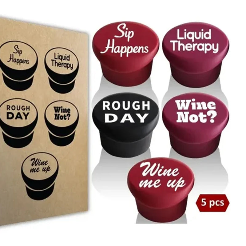 5-teiliges Set – lustige Silikon-Weinflaschenverschlüsse/wine cork