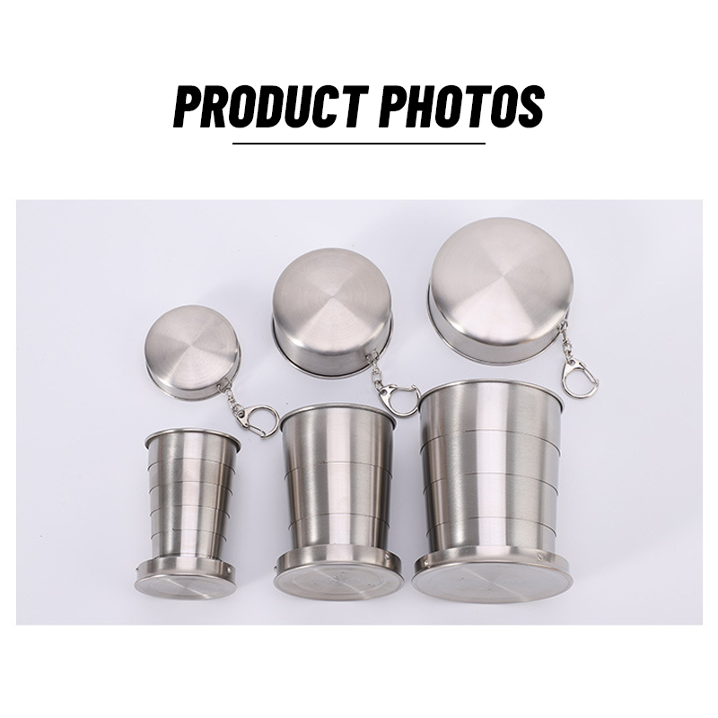 Teleskop-Wasserbecher aus Edelstahl mit Schlüsselanhänger/Portable collapsible water cup