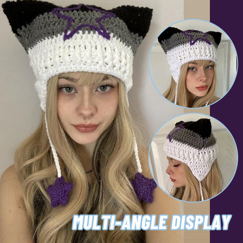 Hand Knitted Fox Ear Beanie