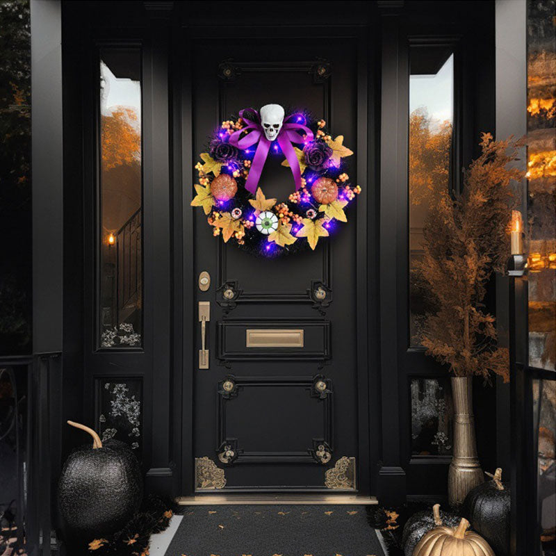 Purple Bow Skull Garland