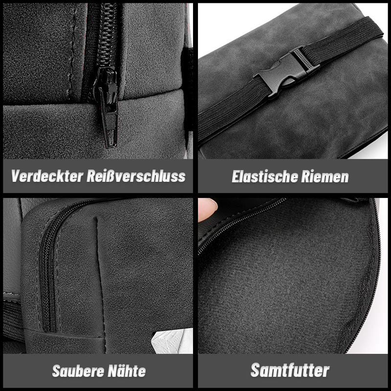 An der Rückenlehne eines Autositzes montierte Taschentuchbox/Suede car tissue box