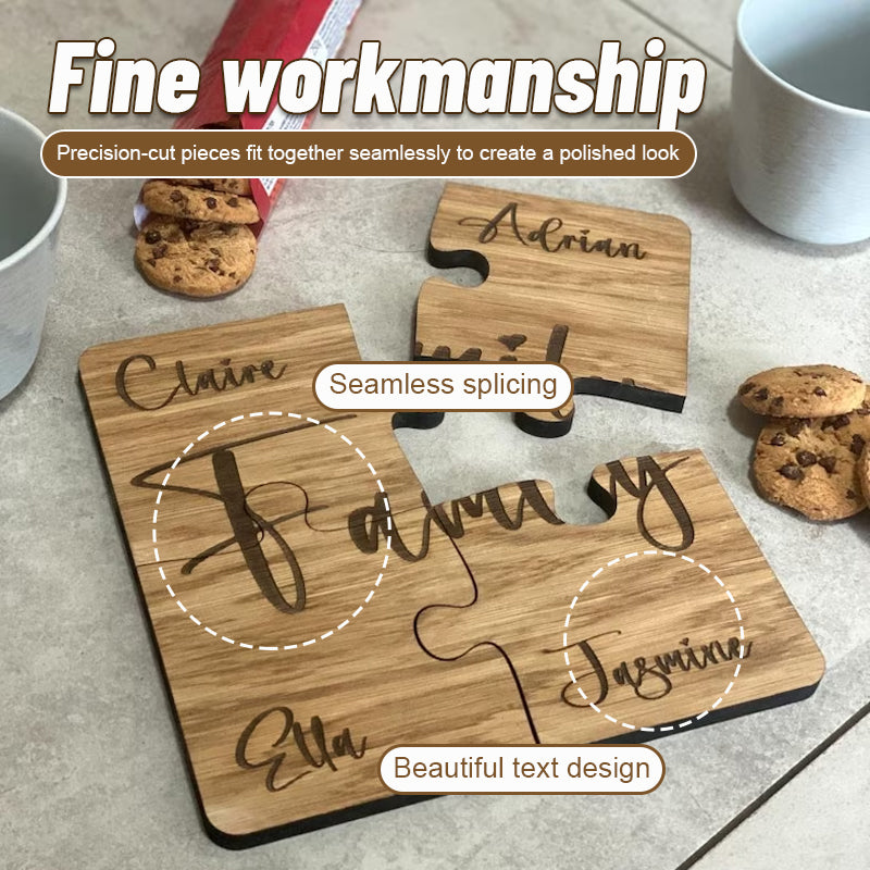 Personalized Last Name Puzzle Coaster Set