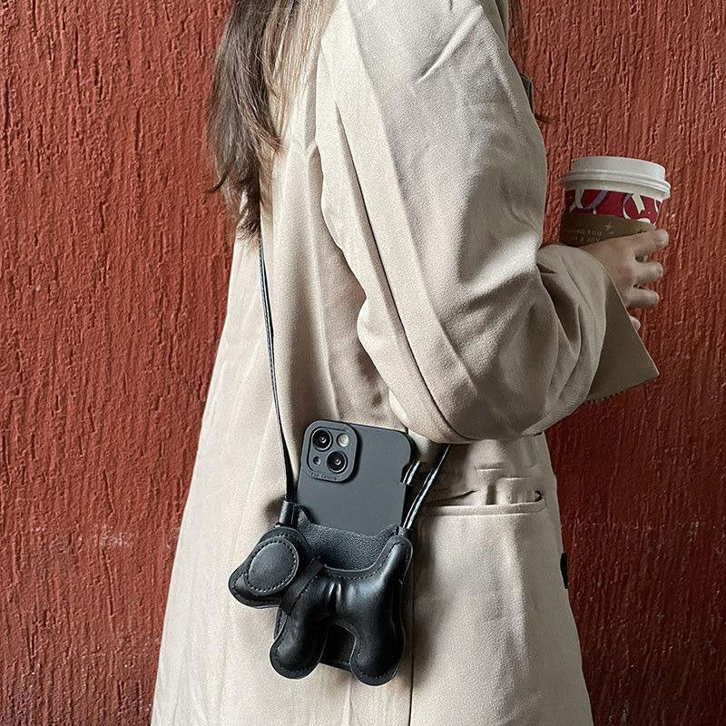 Puppy Card Holder Diagonal Phone Case