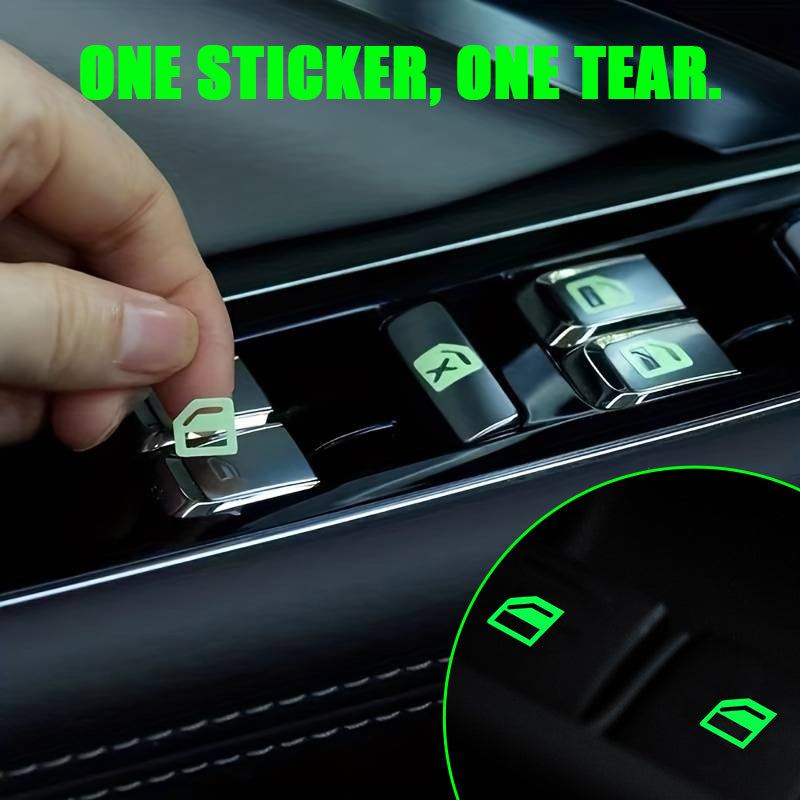Glow-in-the-Dark Car Window Switch Button Sticker（2 pcs）