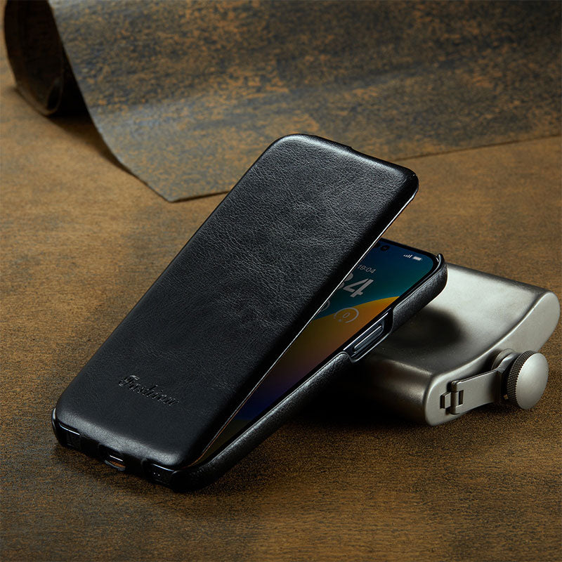 Top And Bottom Flip Leather Phone Case