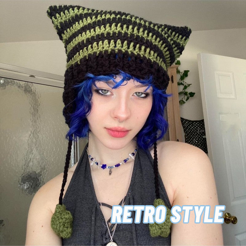 Hand Knitted Fox Ear Beanie