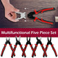 Five-In-One Multi-Functional Interchangeable Head Pliers For Wire Stripping