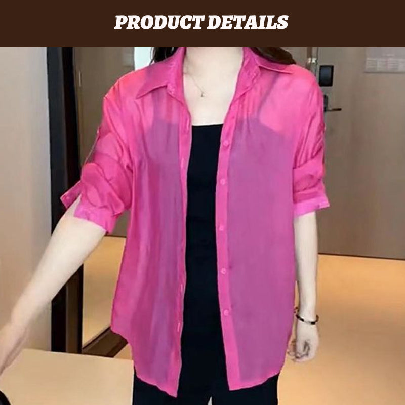 Women's Polo Collar Chiffon Shirt