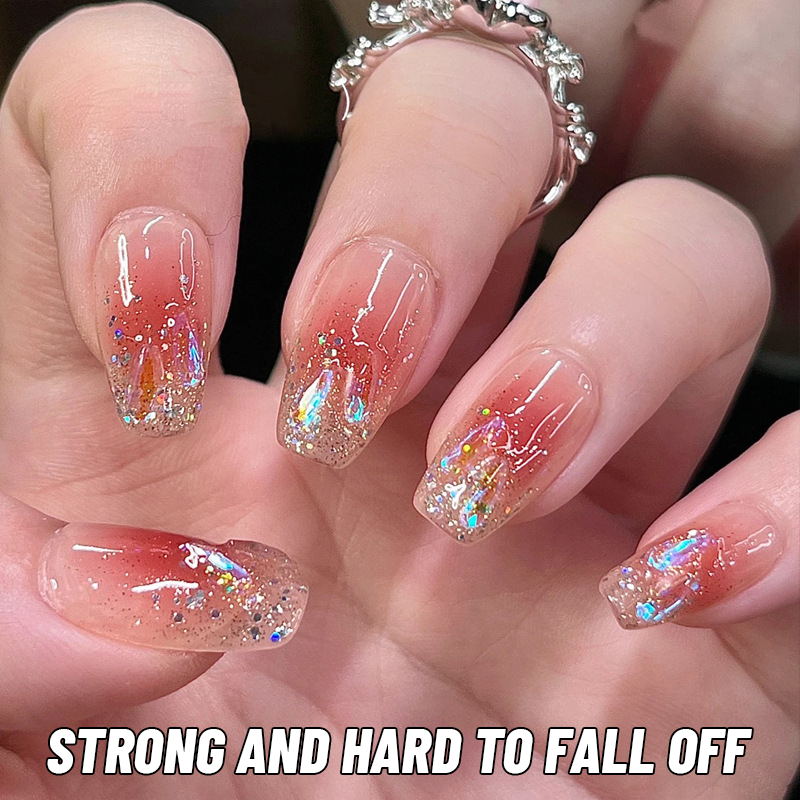 Glass Diamond Manicure Nails