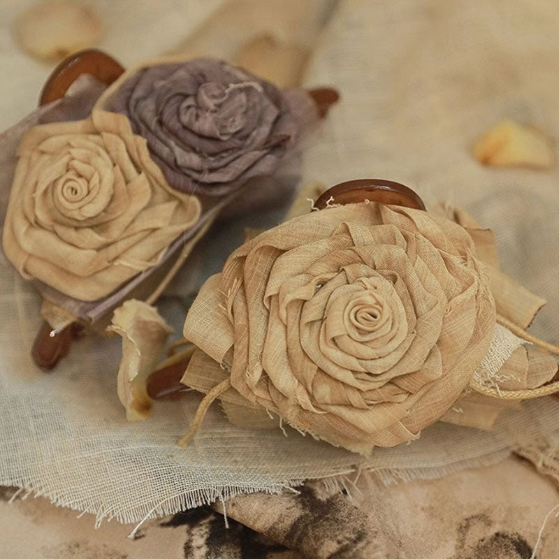 Fabric Dry Rose Hair Clip