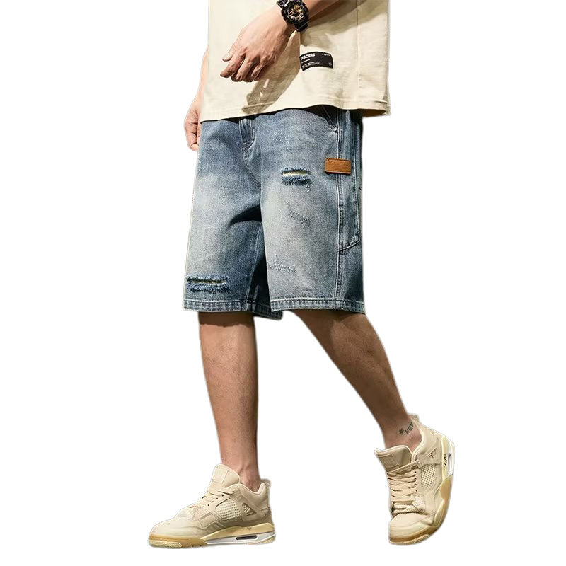 Men'S Loose Ripped Denim Shorts