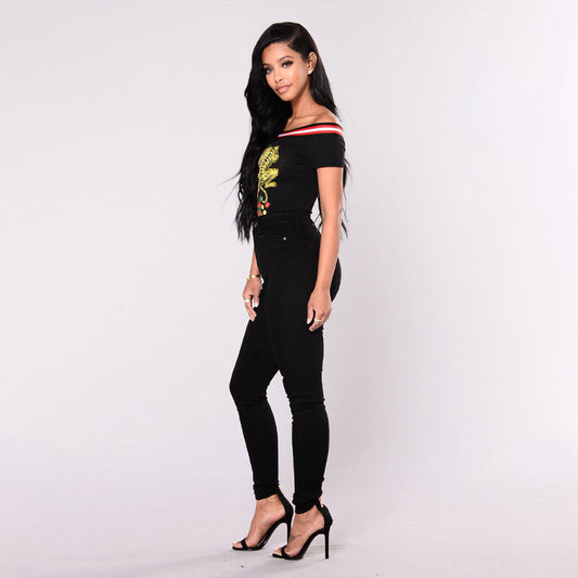 Hip Lifting Denim Pencil Pants