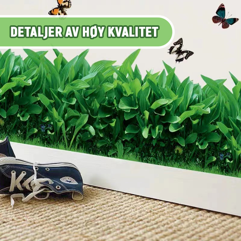 Veggklistremerke Med Liten Plenfotlist/Small grass skirting wall stickers