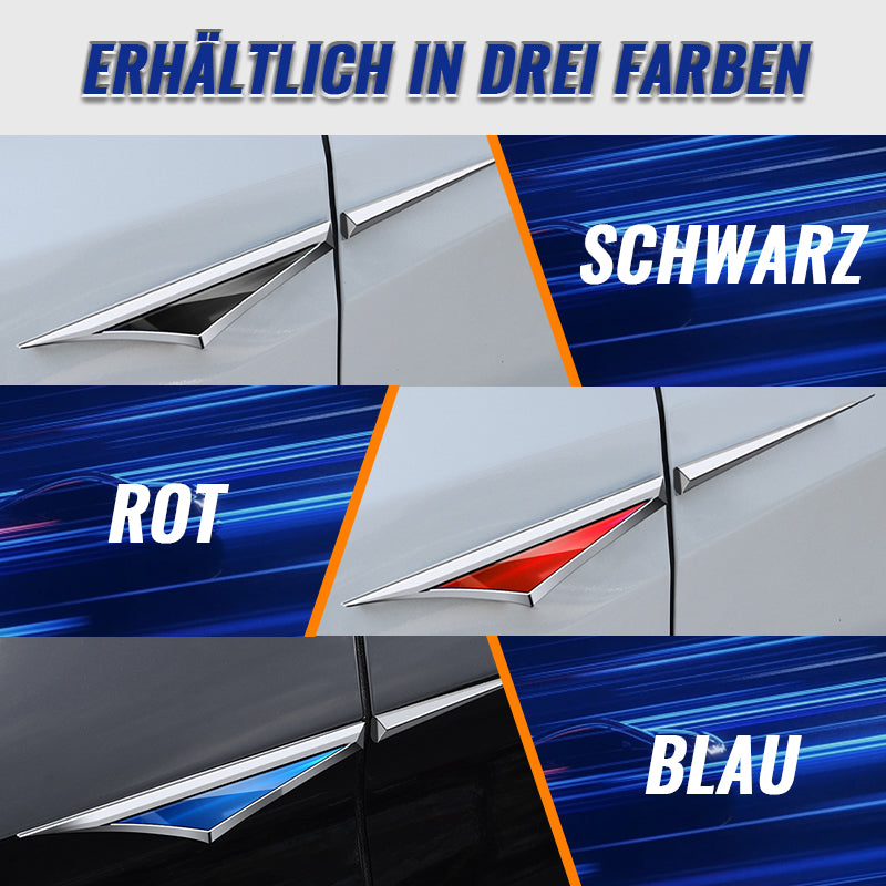 Autoseitenaufkleber aus Edelstahl (1 Paar)/Car metal 3D blade fender side markings