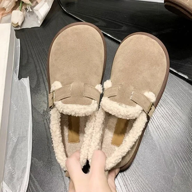 Women's Plush Round Toe Slip-On Flats