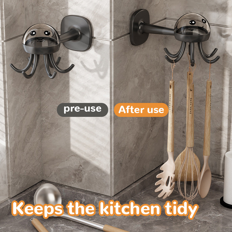 Multifunctional Six-Claw Swivel Hook Rack