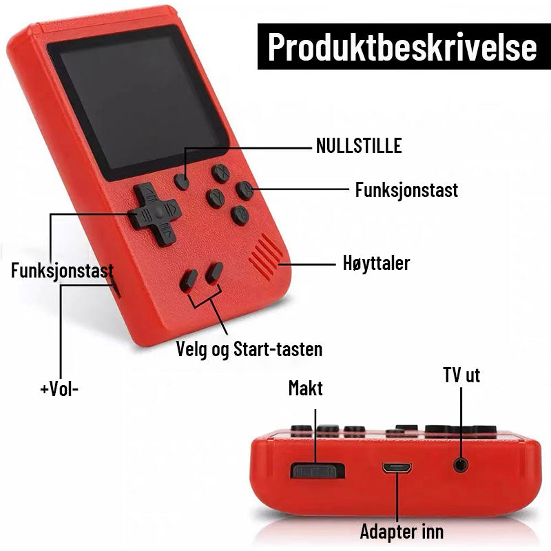 Mini Håndholdt Spillkonsoll/Retro Handheld Game Console