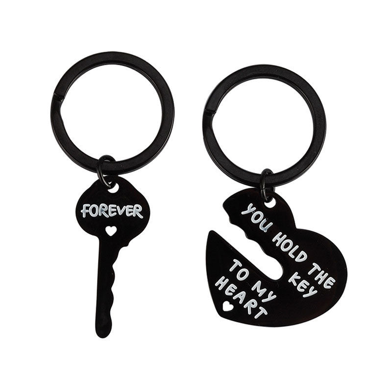 Heart Shape Couple Stainless Steel Keychain