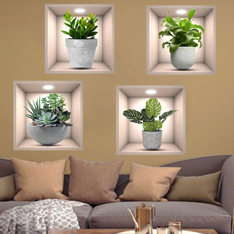 Potted Plant Illustration Decorative Sticker