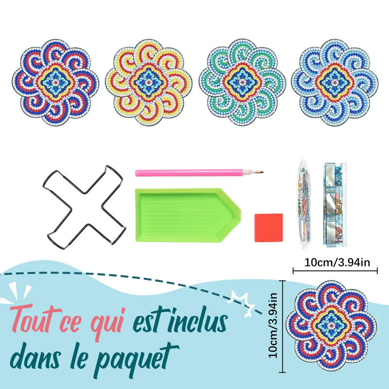 Sets de dessous de verre en diamant, dessous de verre en peinture diamant/Diamond Crafts Coasters Diamond Painting Coasters