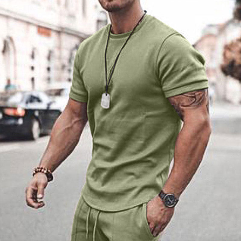 Men's Summer Short Sleeve Shorts Set