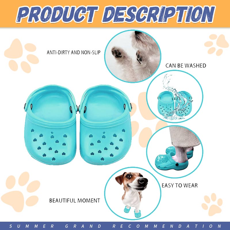 Summer Dog Shoes with Rugged Anti-Slip Sole 4Pack/2Pairs