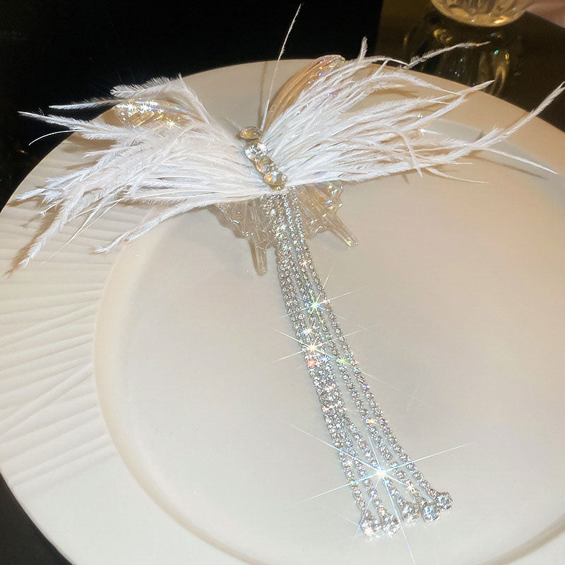 Butterfly Feather Tassel Barrette