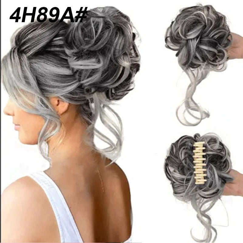 Lockiges Brötchen/Ball head wig clip