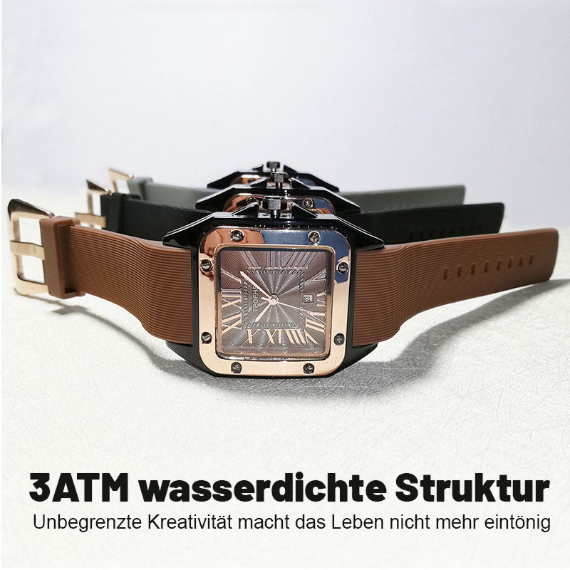 Römisches Quadrat Vintage Quarzuhr / Roman Square Vintage Quartz Watch