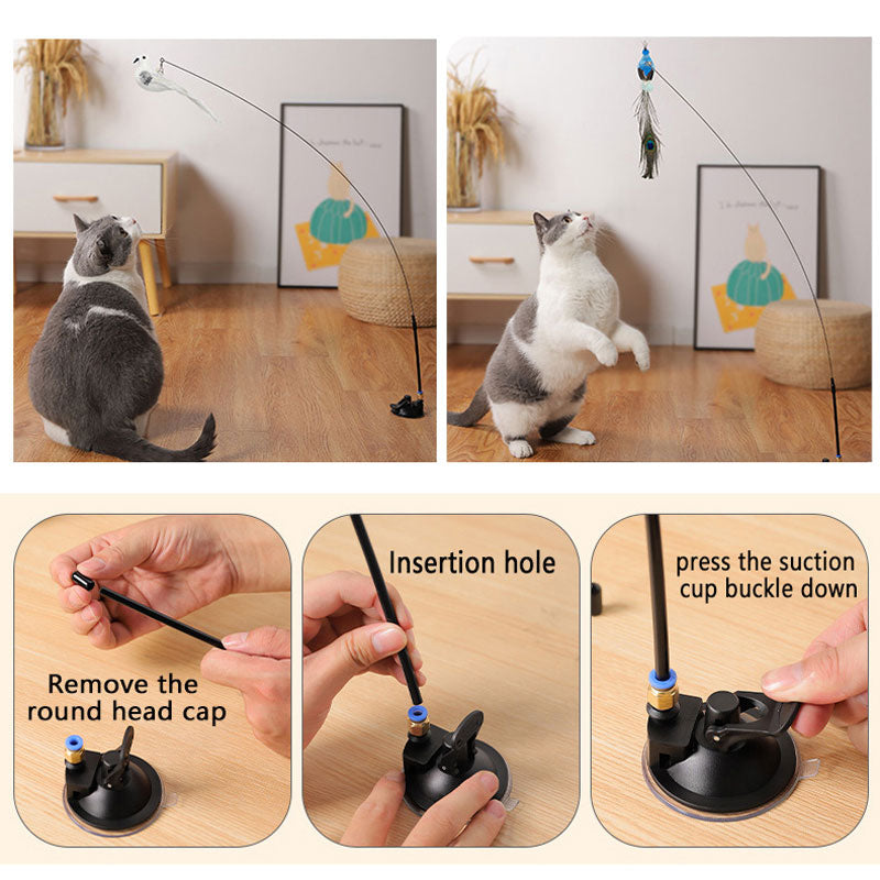 Bird Feather Automatic Cat Teaser Stick