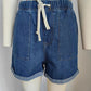 Women'S Tie Elastic Waist Denim Shorts