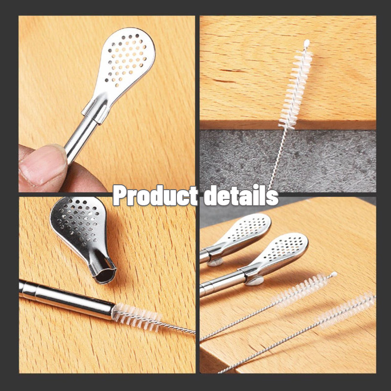 Stainless Steel 2-in-1 Straw Spoon