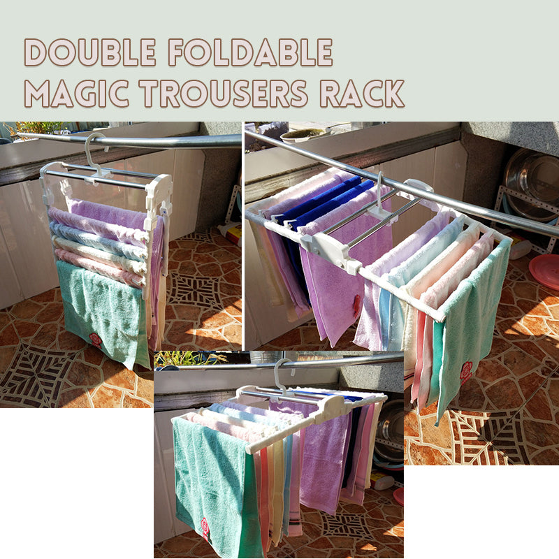 Double Foldable Magic Trousers Rack