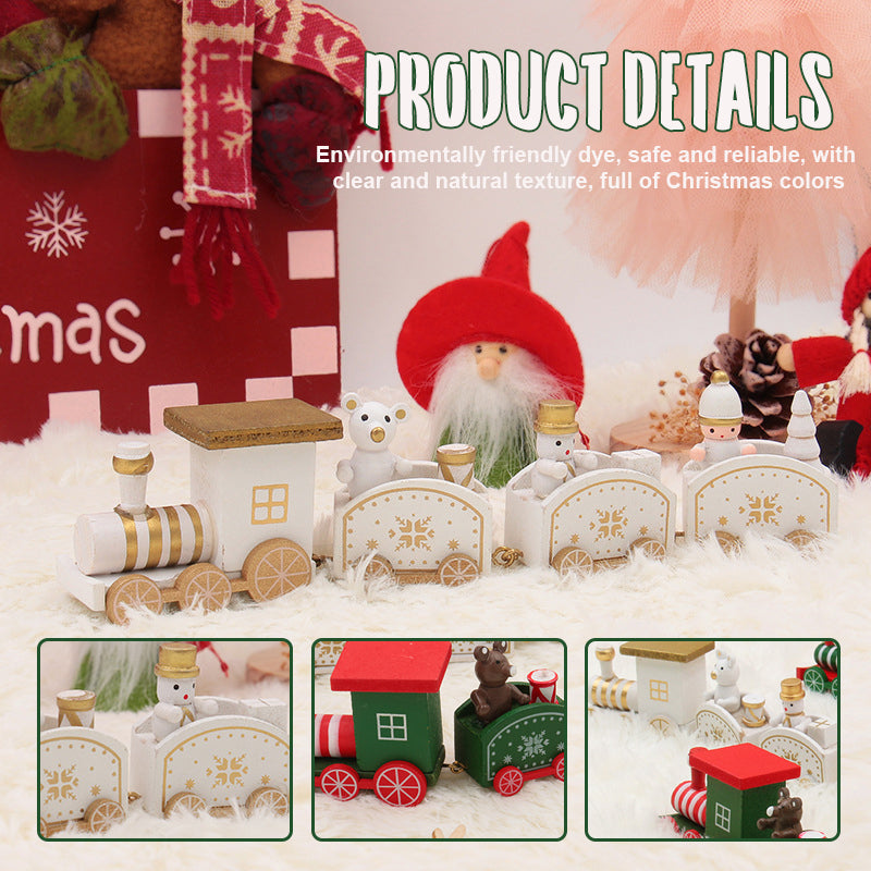 Wooden Train Christmas Decoration Toy