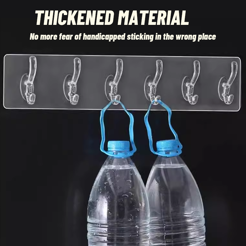 No Punching 6-Row Self-Adhesive Hook