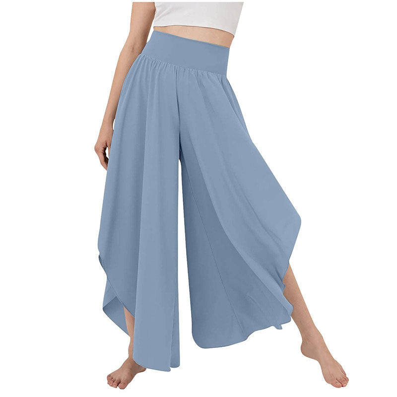 High Waist Ruffled Wide Leg Quick Dry Dance Pants