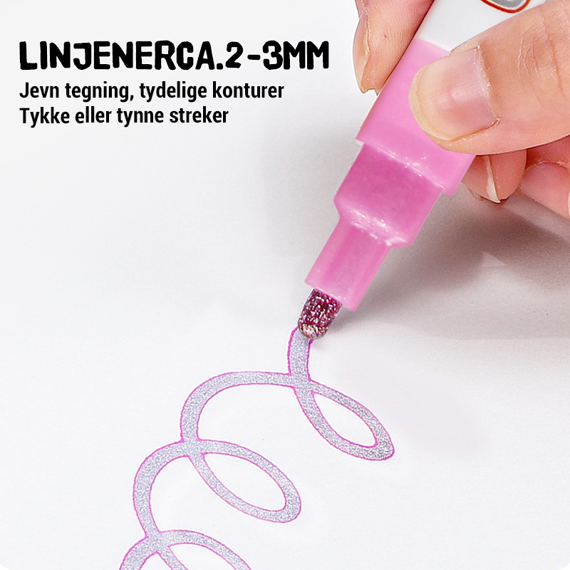 DIY fluoreszierender Doppellinien-Konturstift/highlighter color double line