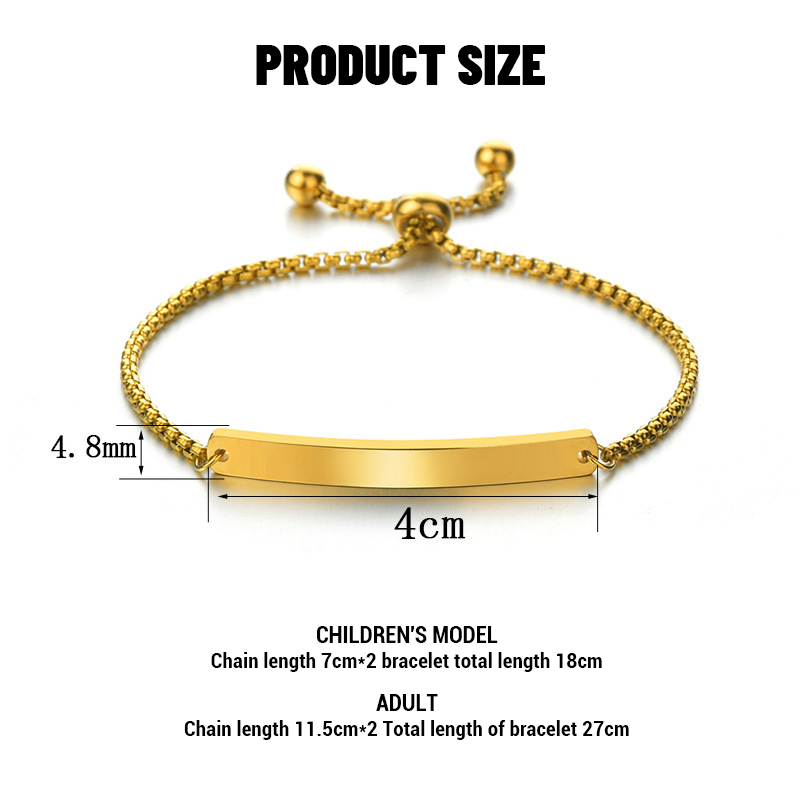 Stainless Steel Custom Slider Bracelet